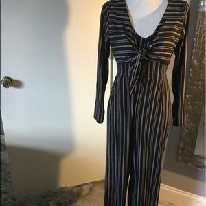 Black and beige jumpsuit